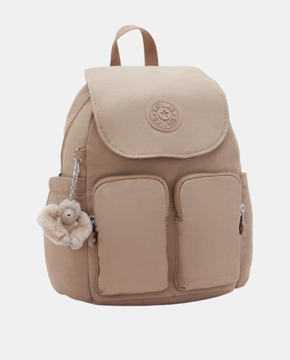 Mochila Pequena com Design Compacto Bege-4