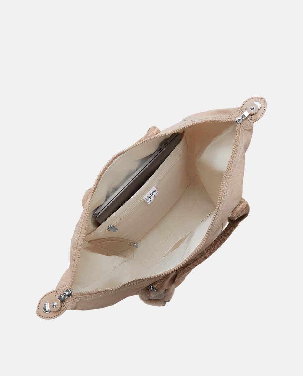 Mochila Média com Compartimento para Portátil Bege-3