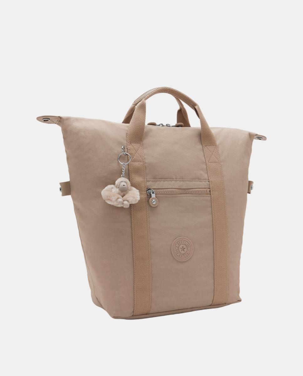 Mochila Média com Compartimento para Portátil Bege-4