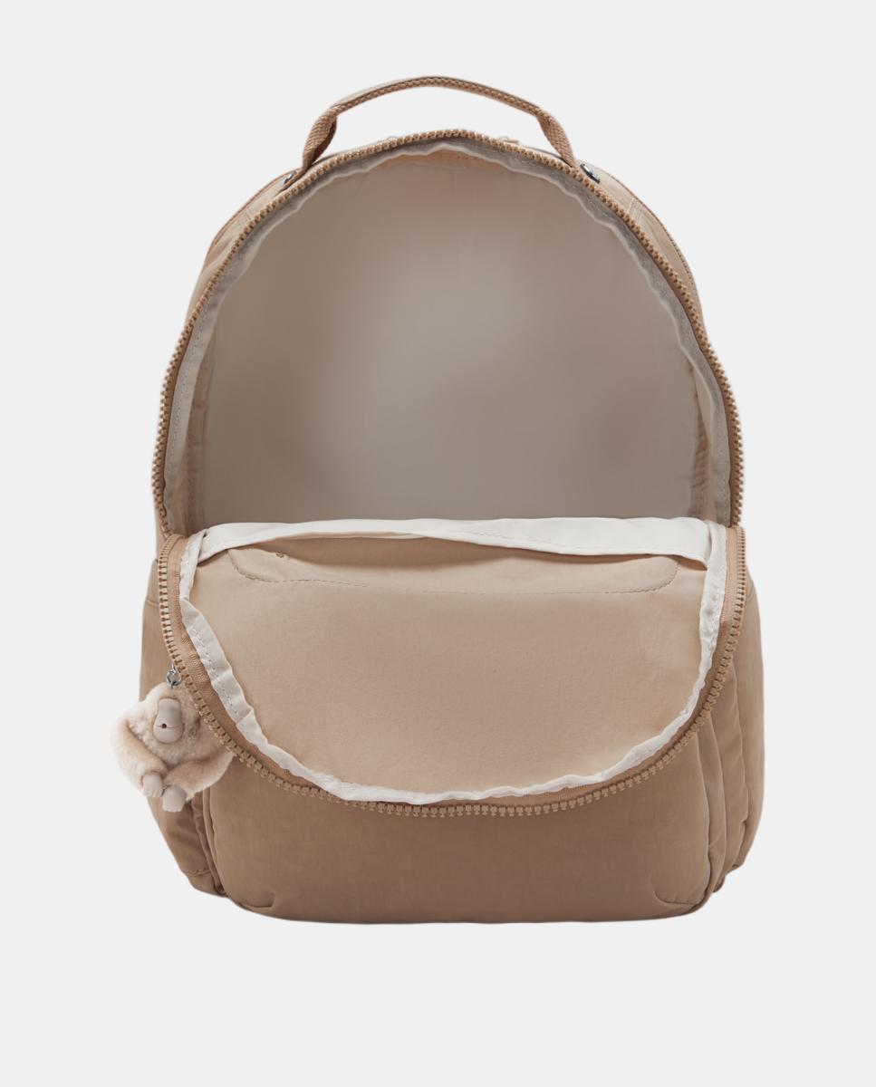 Mochila Grande com Compartimento Independente para Portátil Bege-3