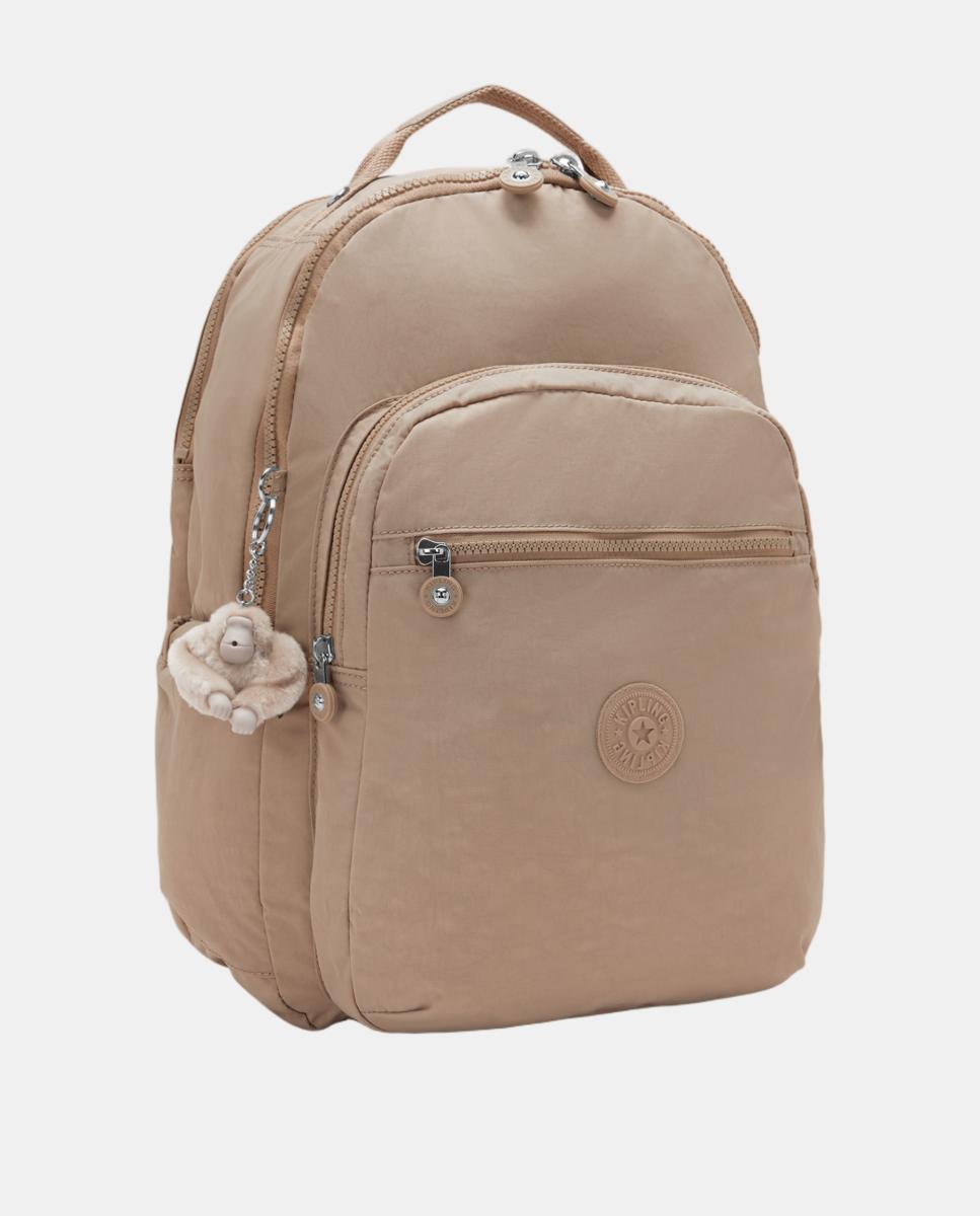 Mochila Grande com Compartimento Independente para Portátil Bege-4