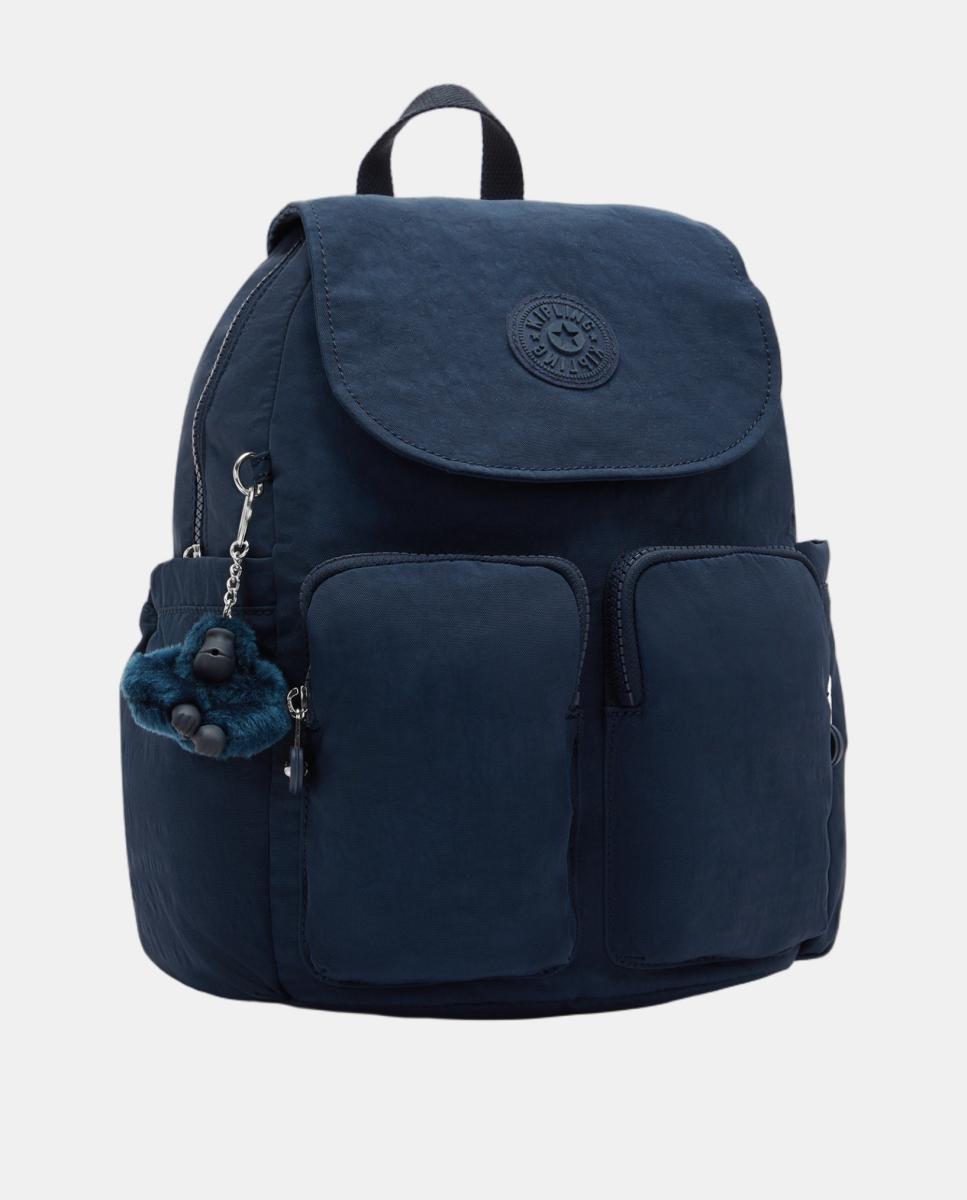 Mochila Pequena com Aba Protetora Azul-marinho-4