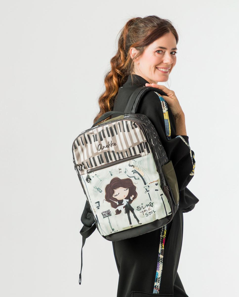 Mochila de Viagem Estampada Orchestra Multicolor-6