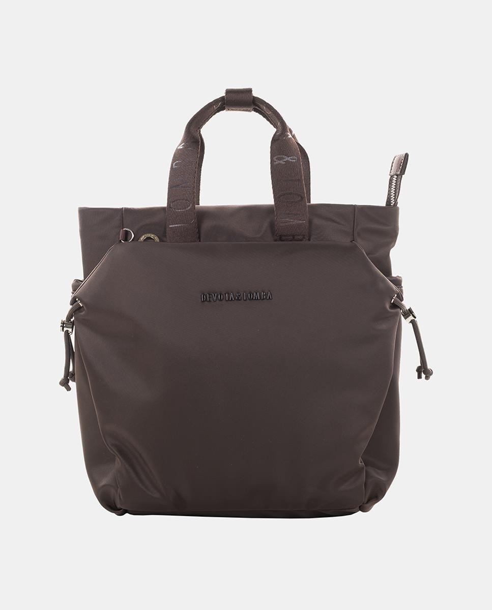 Mochila con doble asa - Devota & Lomba - Marrón chocolate Marrón chocolate-1