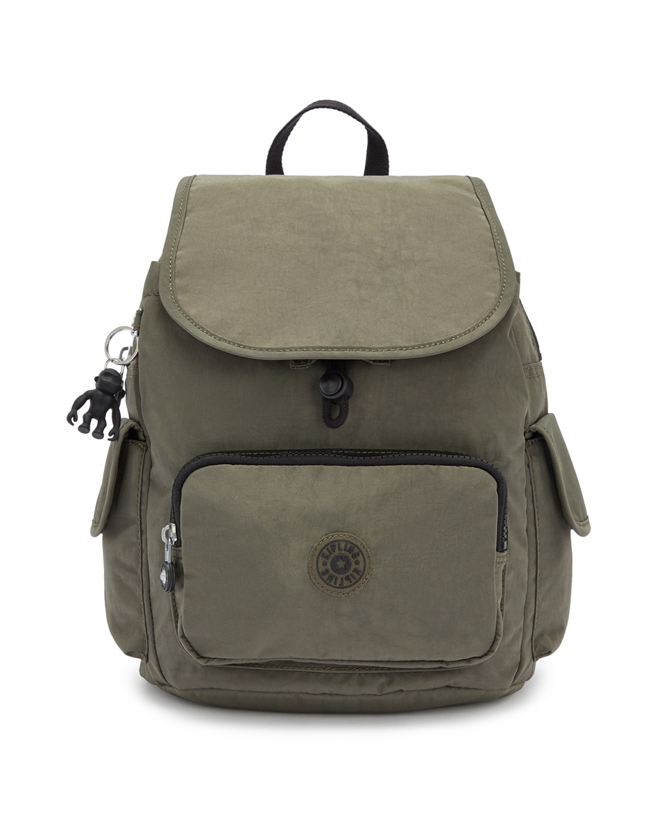 Mochila Pequena com Bolsos e Correias Ajustáveis Verde-militar-1