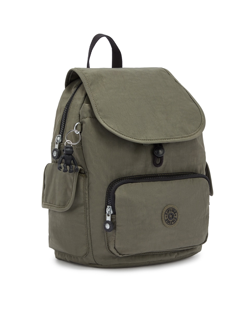 Mochila Pequena com Bolsos e Correias Ajustáveis Verde-militar-4