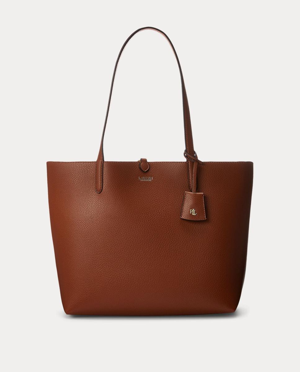 Mala tote reversível castanha e laranja Castanho-1