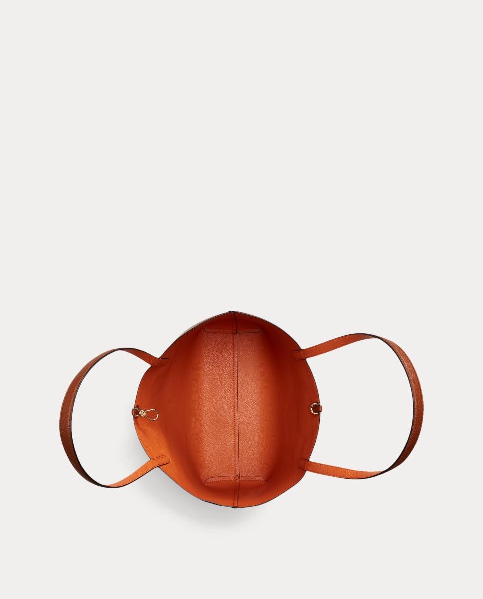 Mala tote reversível castanha e laranja Castanho-5