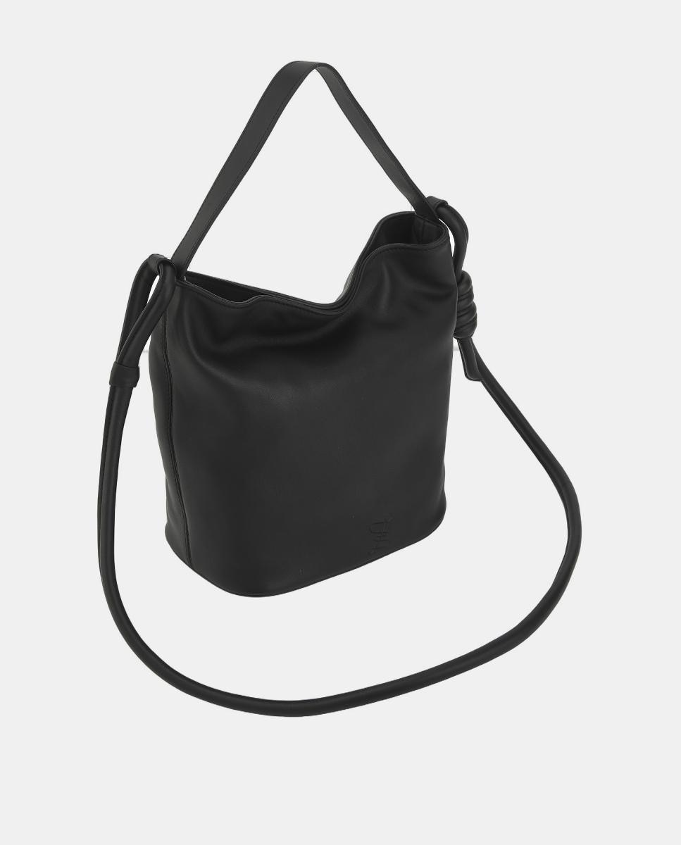 Mala Hobo Média em Pele - Preto Preto-1