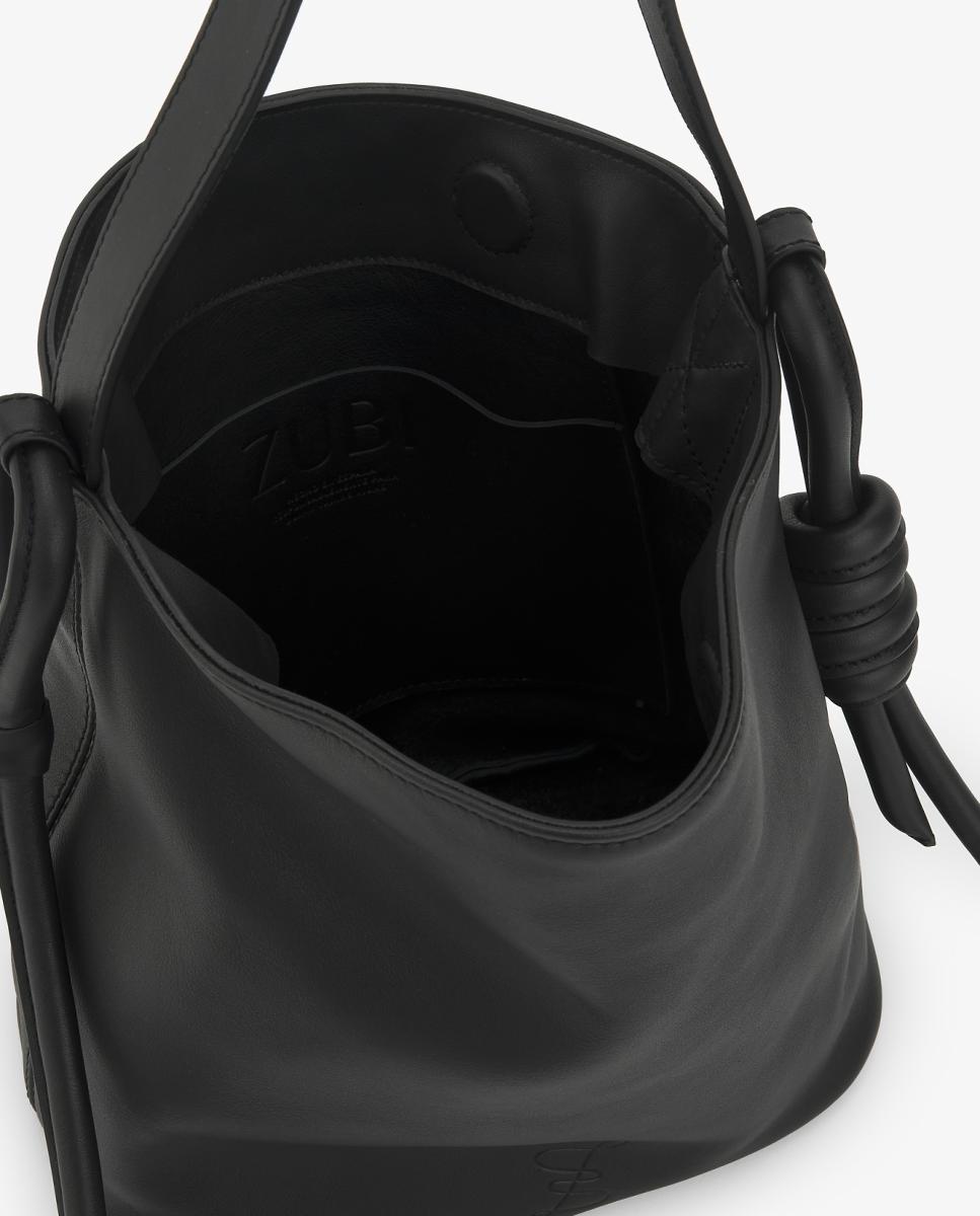 Mala Hobo Média em Pele - Preto Preto-2
