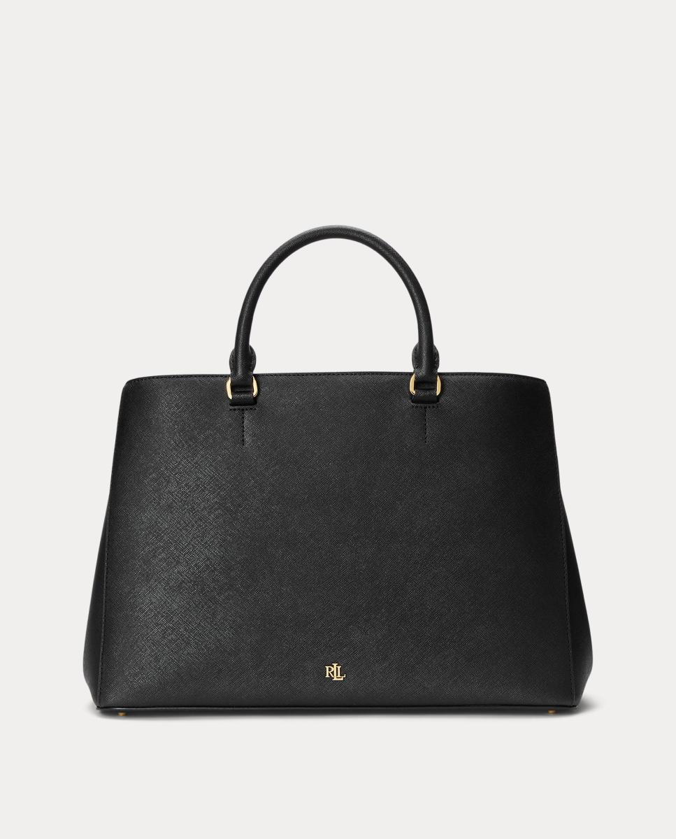 Mala de Mão Grande Hanna com Alça de Tiracolo Amovível e em Pele - Preto Preto-1
