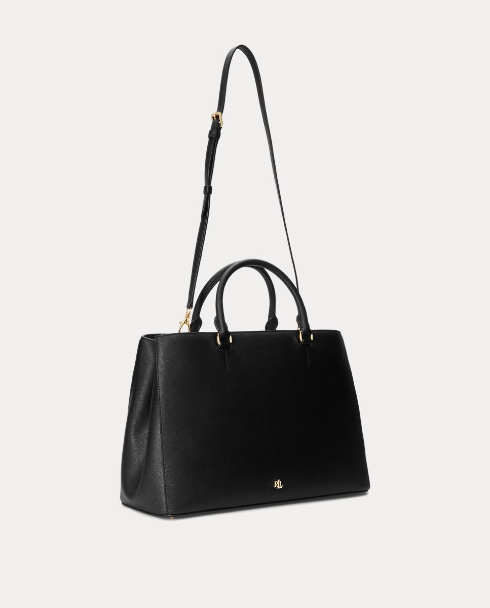 Mala de Mão Grande Hanna com Alça de Tiracolo Amovível e em Pele - Preto Preto-3