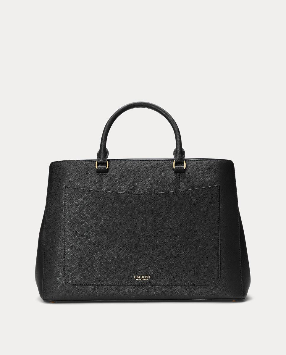 Mala de Mão Grande Hanna com Alça de Tiracolo Amovível e em Pele - Preto Preto-4