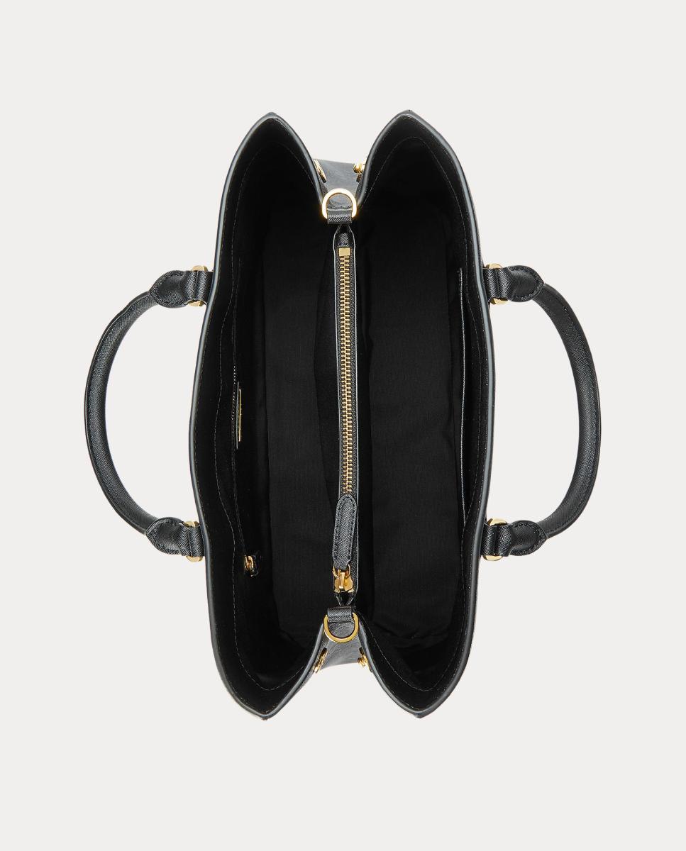 Mala de Mão Grande Hanna com Alça de Tiracolo Amovível e em Pele - Preto Preto-5