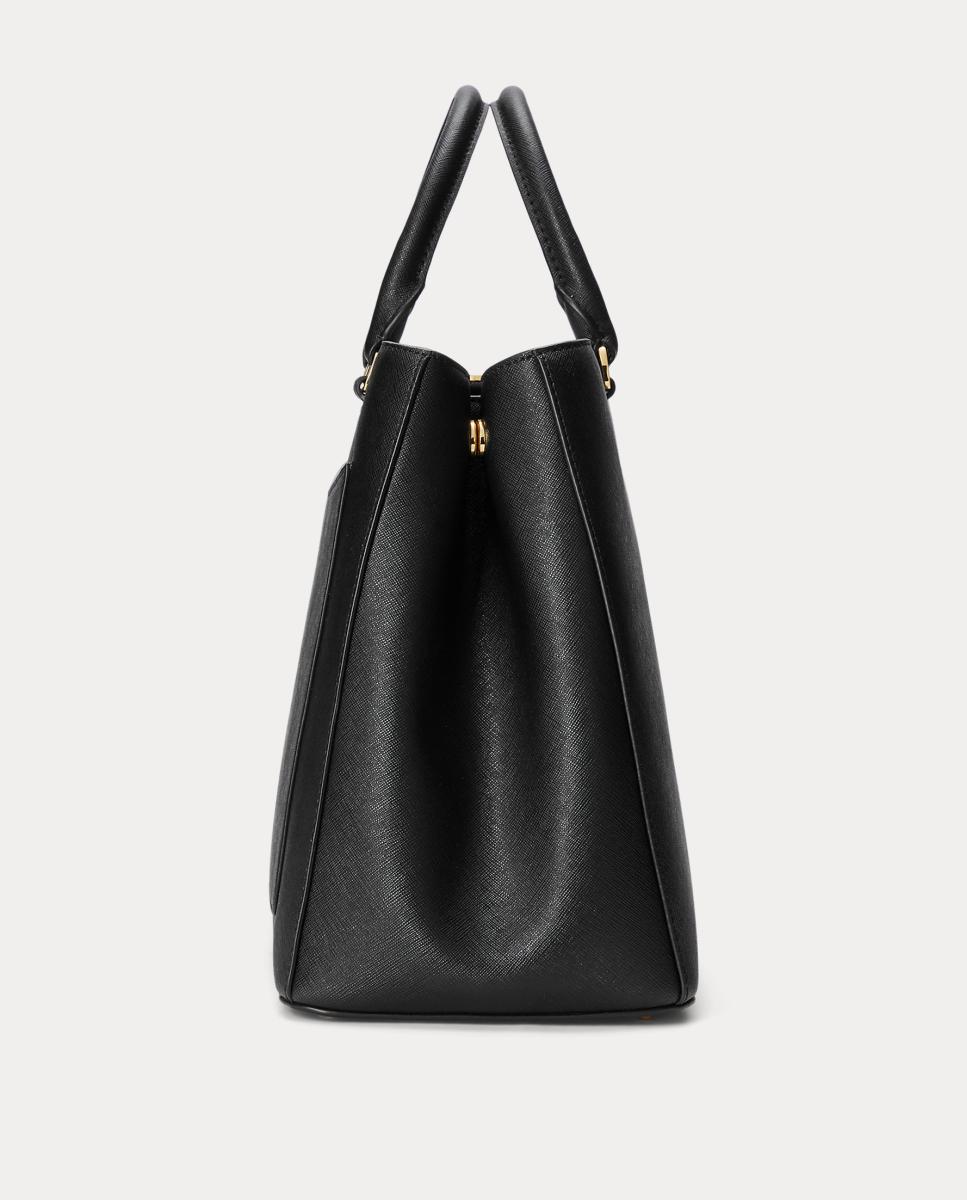 Mala de Mão Grande Hanna com Alça de Tiracolo Amovível e em Pele - Preto Preto-7