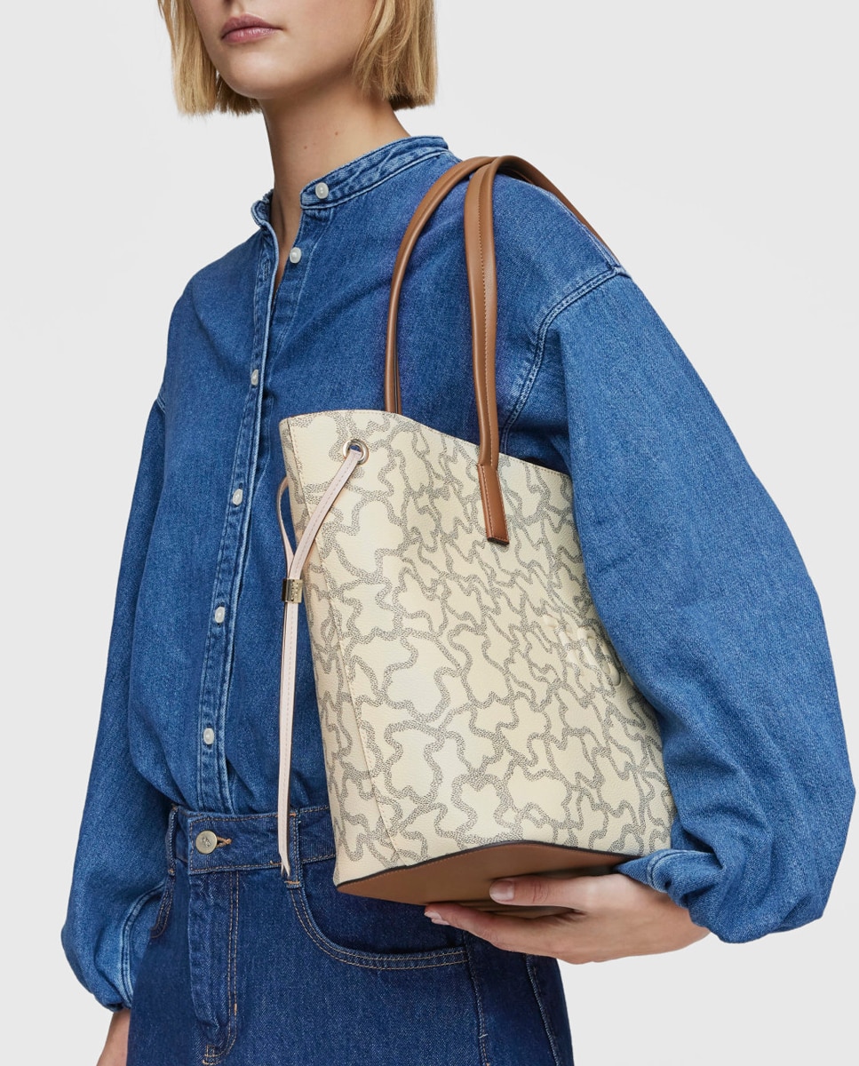 Imagen 3 de Bolso de hombro K Icon con estampado de logos - Tous - Blanco roto Blanco roto
