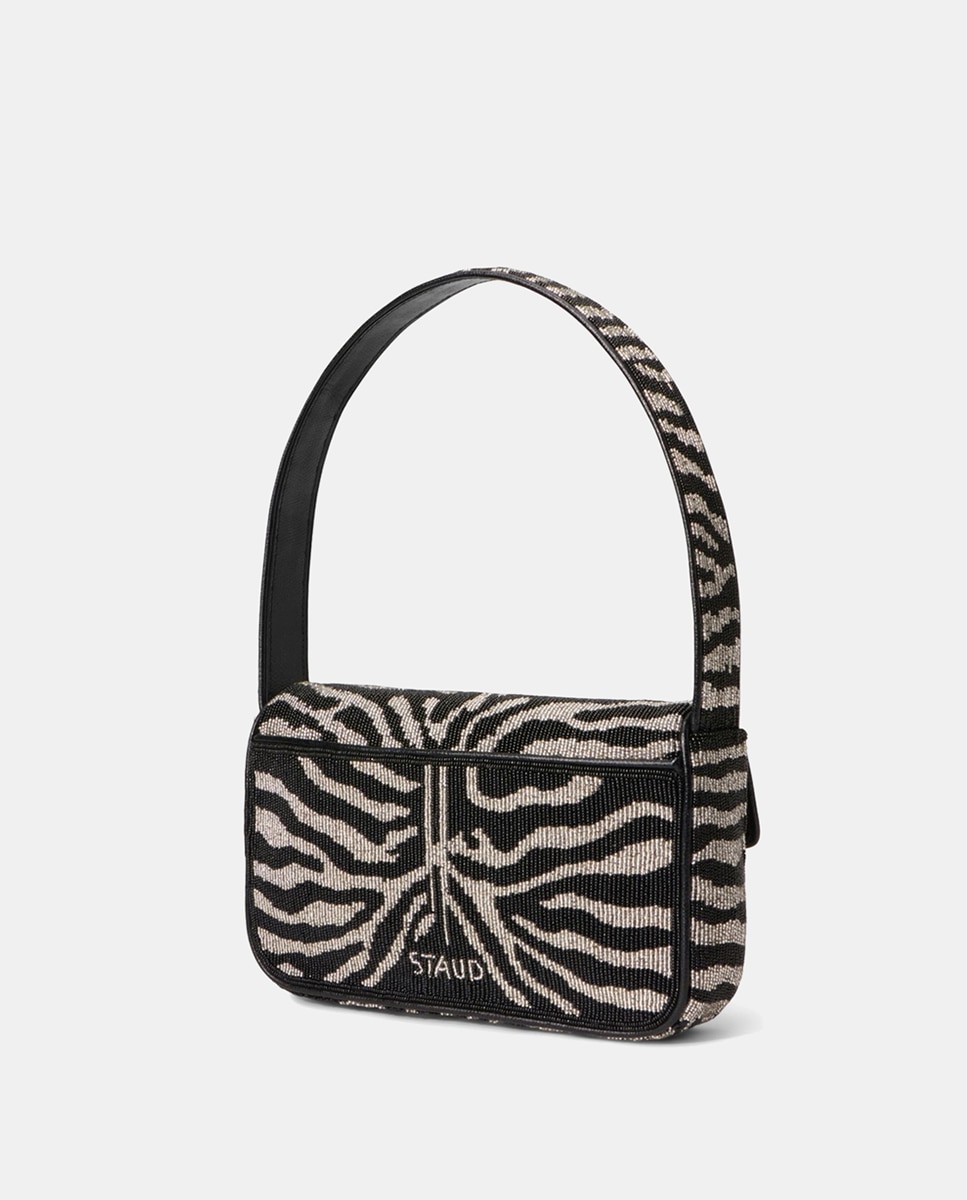Mala Modelo Tommy com Contas - Branco/Preto Multicolor-2