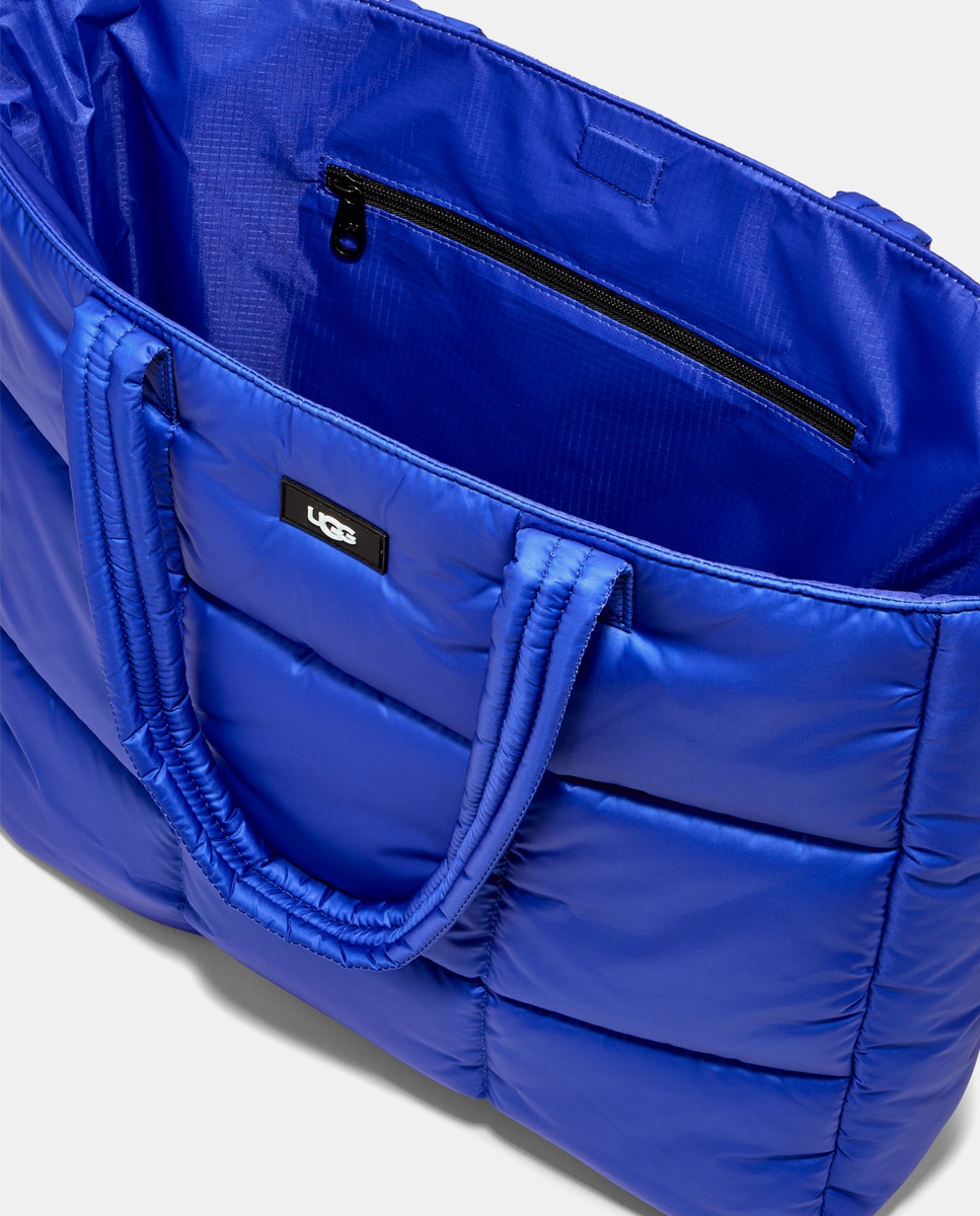 Mala Tipo Tote Ellory com Fecho Magnético e em Nylon Acolchoado - Azul Azul-4