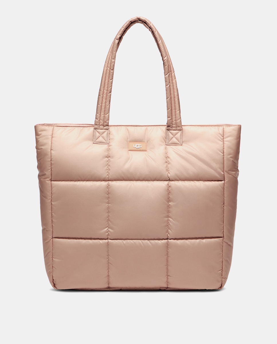 Imagem 0 de Mala Tipo Tote Ellory com Fecho Magnético e em Nylon Acolchoado - Bege