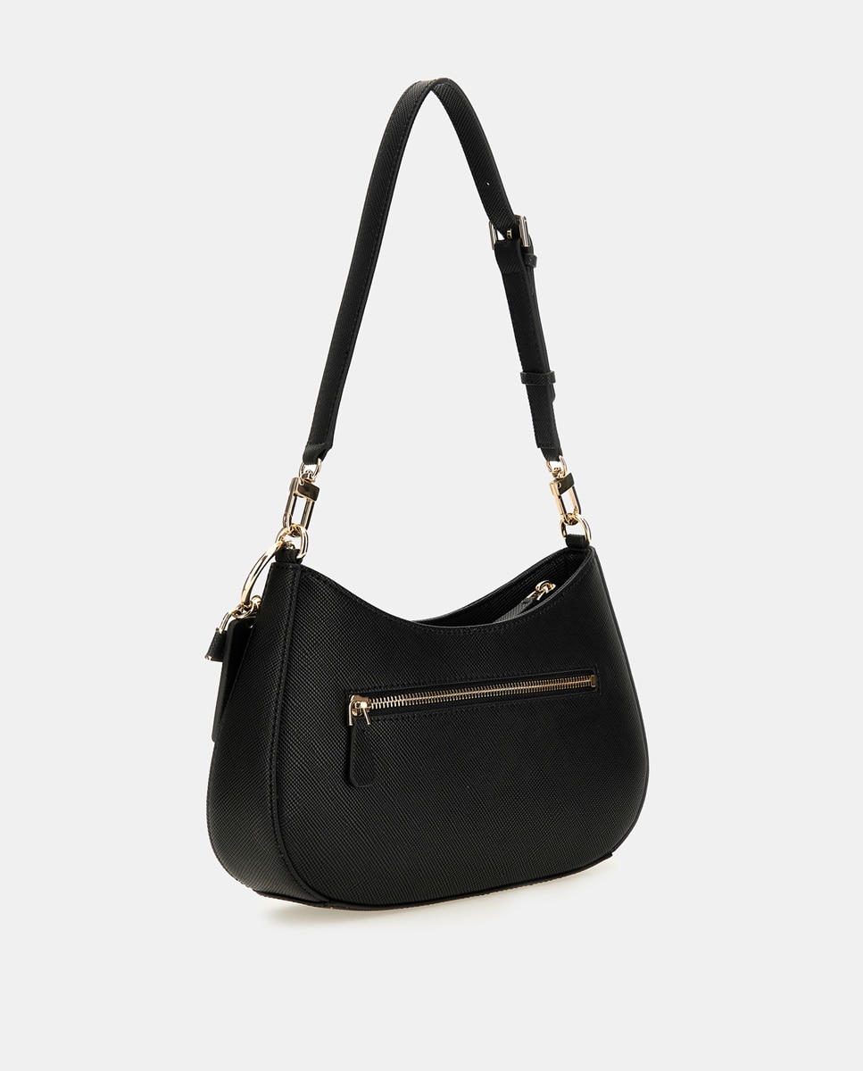 Imagen 3 de Hobo en negro con cierre cremallera y asa ajustable - Guess - Negro Negro