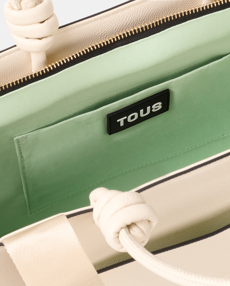 Imagen 3 de Bolso extra grande con cierre de cremallera y doble asa. - Tous - Beige Beige