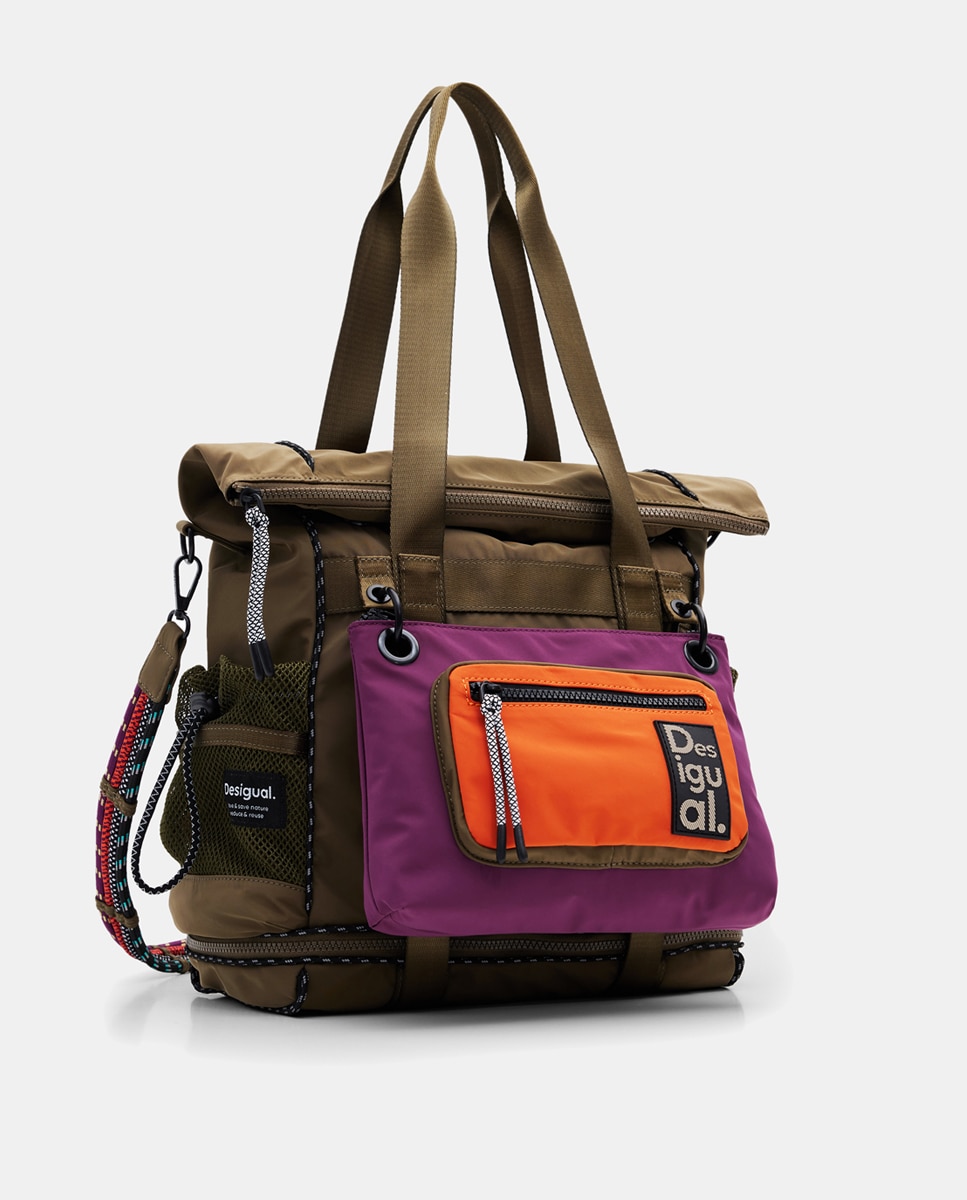 Mochila Voyager XL Multiposições com Fecho de Correr Caqui-3