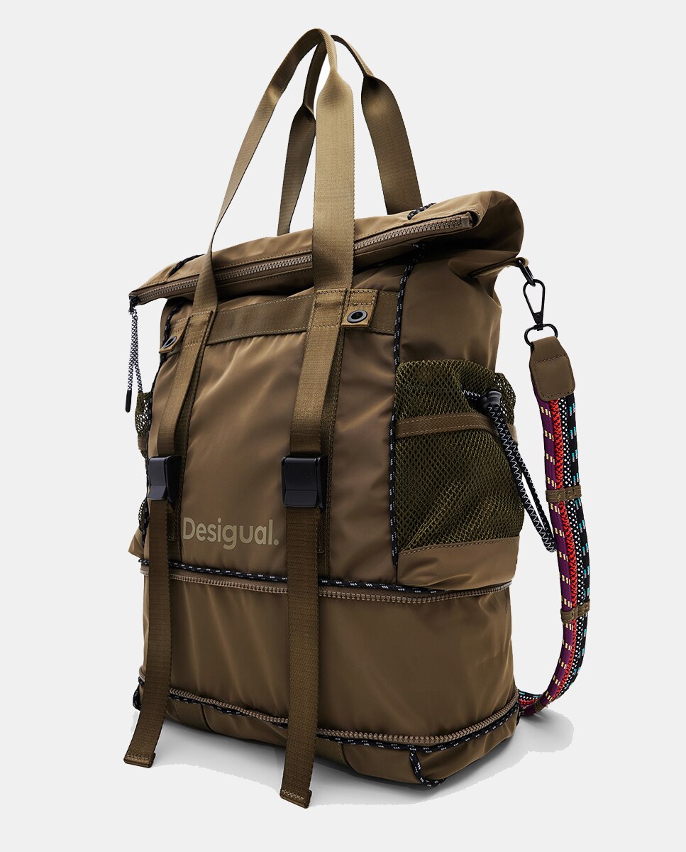 Mochila Voyager XL Multiposições com Fecho de Correr Caqui-6