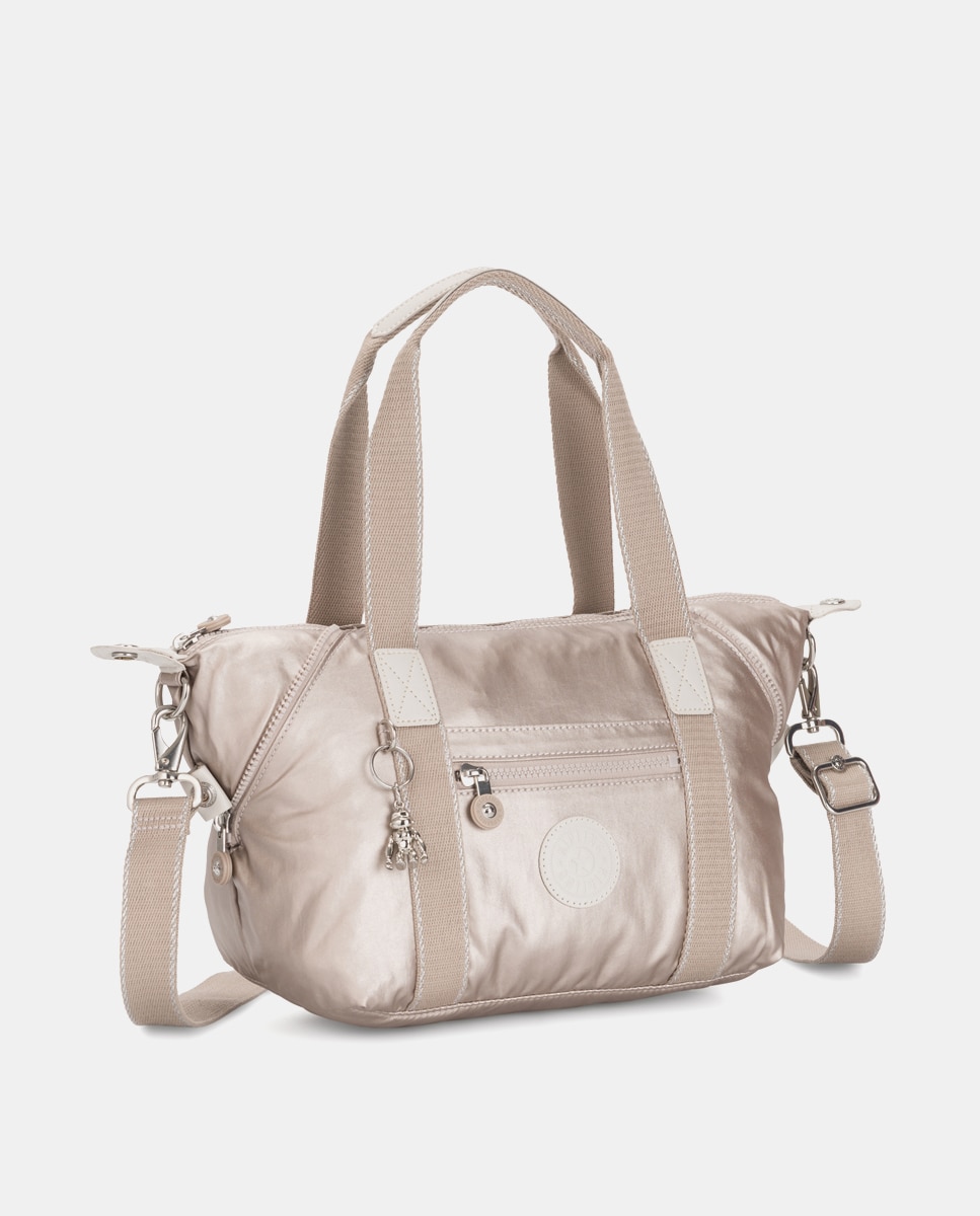 Mini Mala Tipo Tote com Correia Amovível Ouro-3