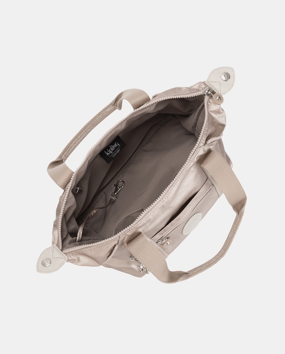 Mini Mala Tipo Tote com Correia Amovível Ouro-4