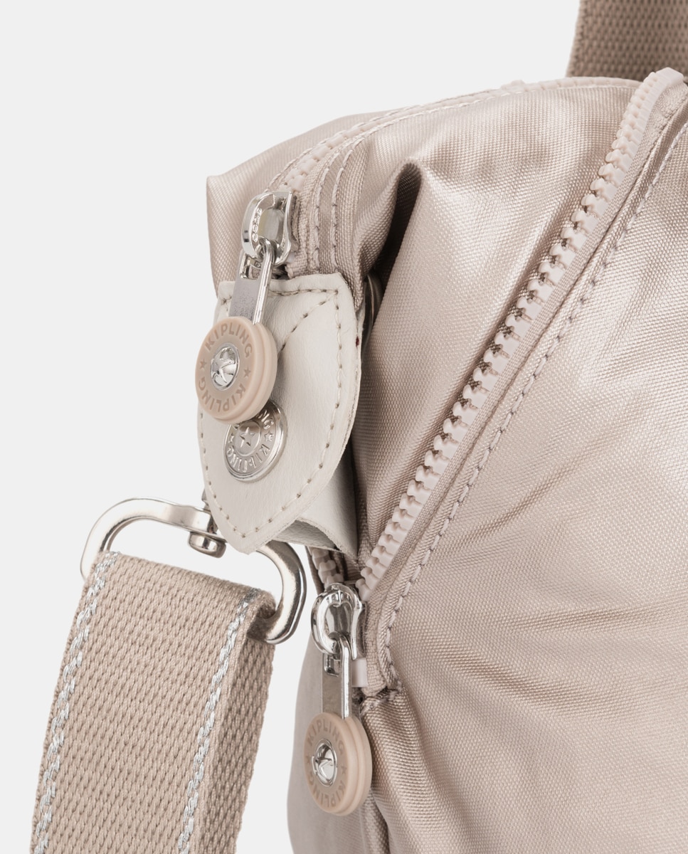 Mini Mala Tipo Tote com Correia Amovível Ouro-5