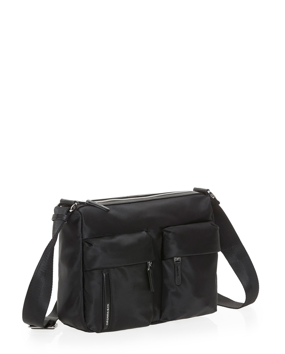 Mala a Tiracolo Média em Nylon Brilhante - Preto Preto-2