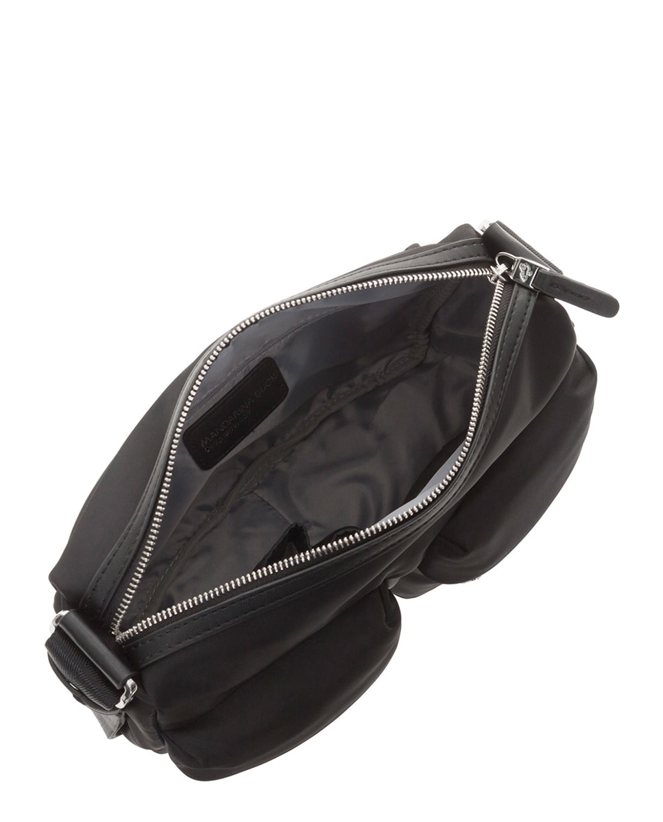 Mala a Tiracolo Média em Nylon Brilhante - Preto Preto-3