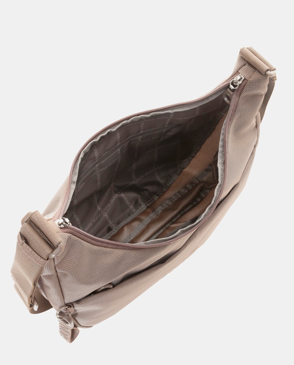 Mala Hobo com Fecho de Correr - Castanho Claro Castanho-claro-5