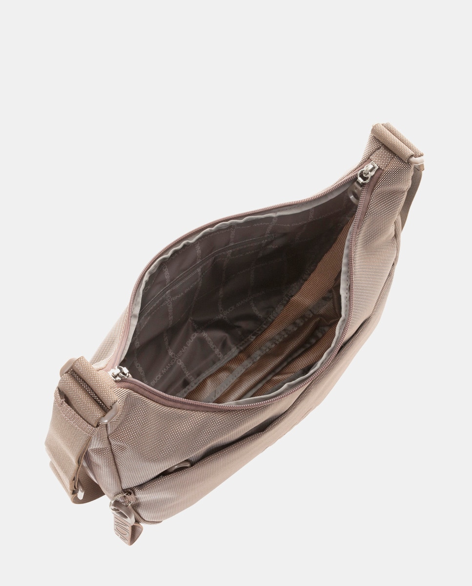 Mala Hobo com Fecho de Correr - Castanho Claro Castanho-claro-6