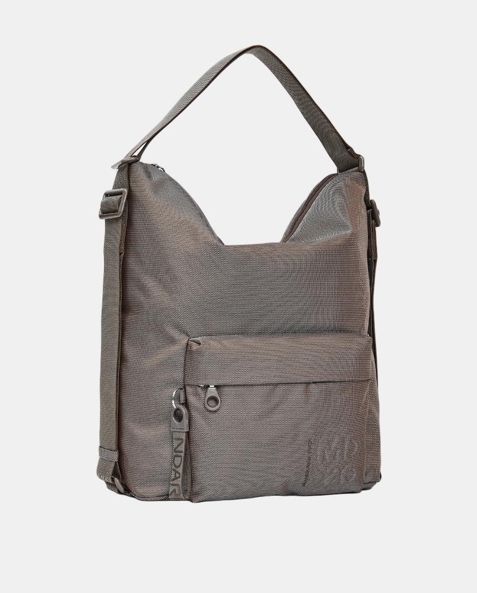 Mala de ombro coral conversível em mochila Castanho-claro-2