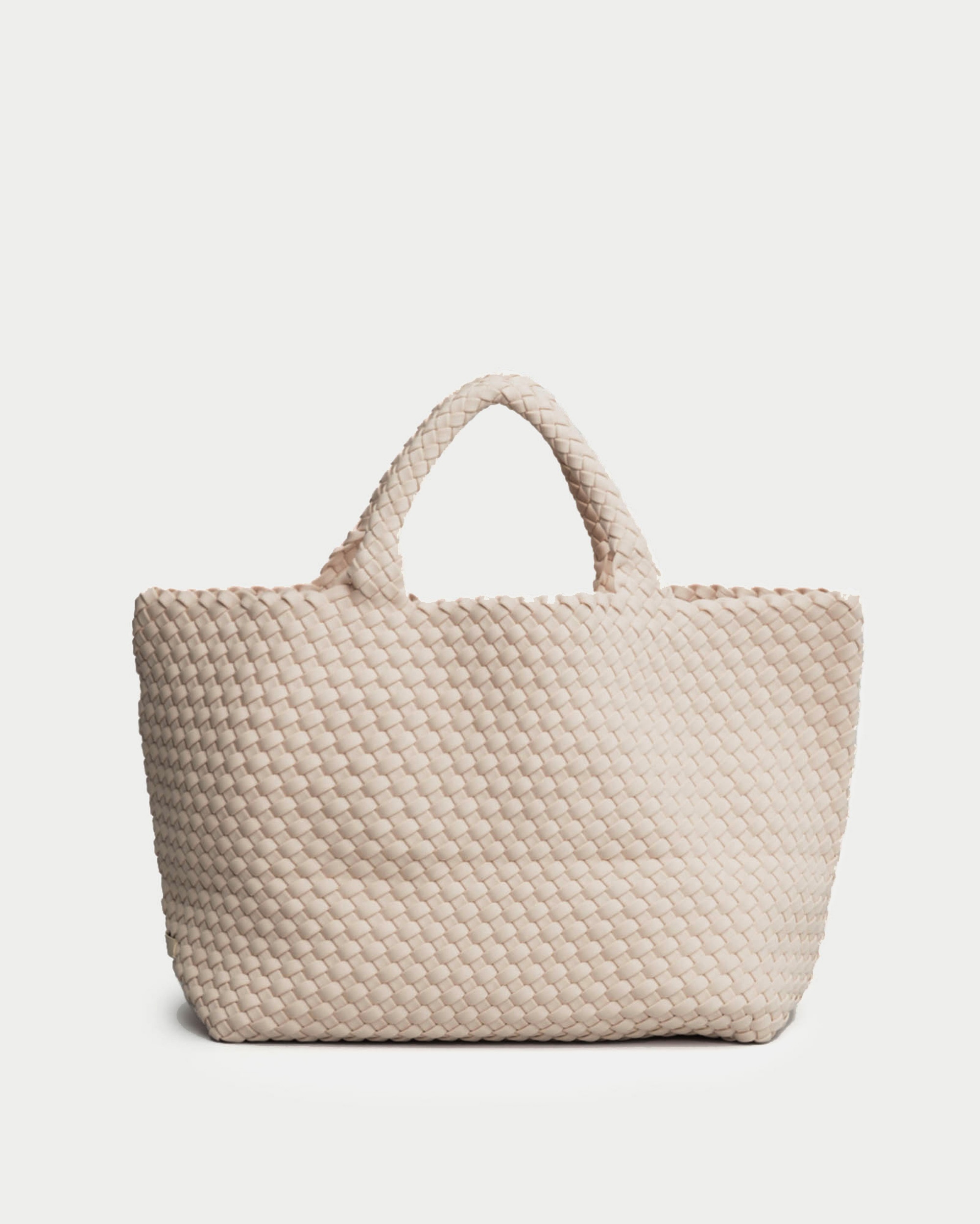 Mala Tipo Tote Grande Entrançada com Compartimento Amovível - Creme Creme-1