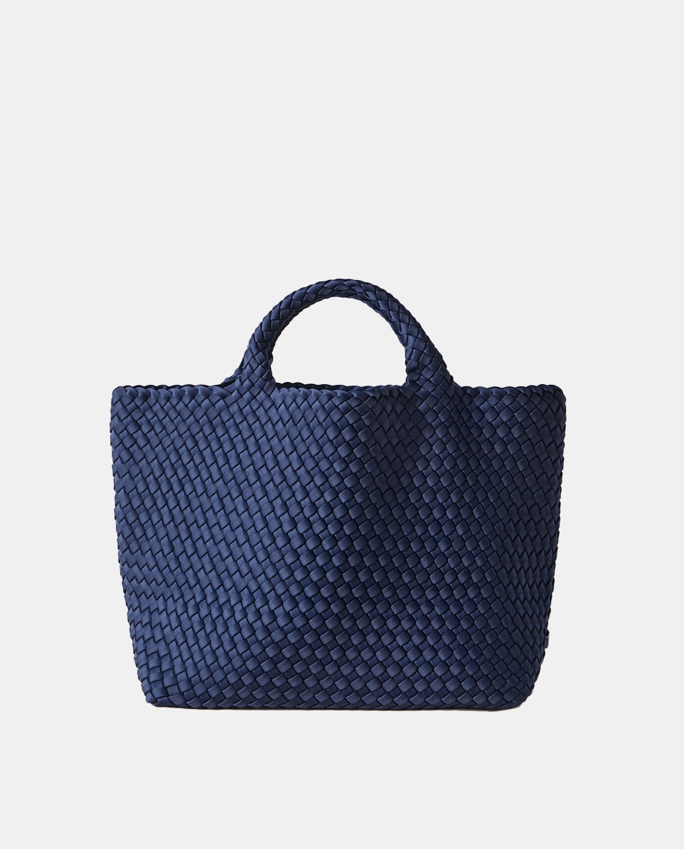 Mala Tipo Tote Grande Entrançada com Organizador a Condizer - Azul-Marinho Azul-marinho-1