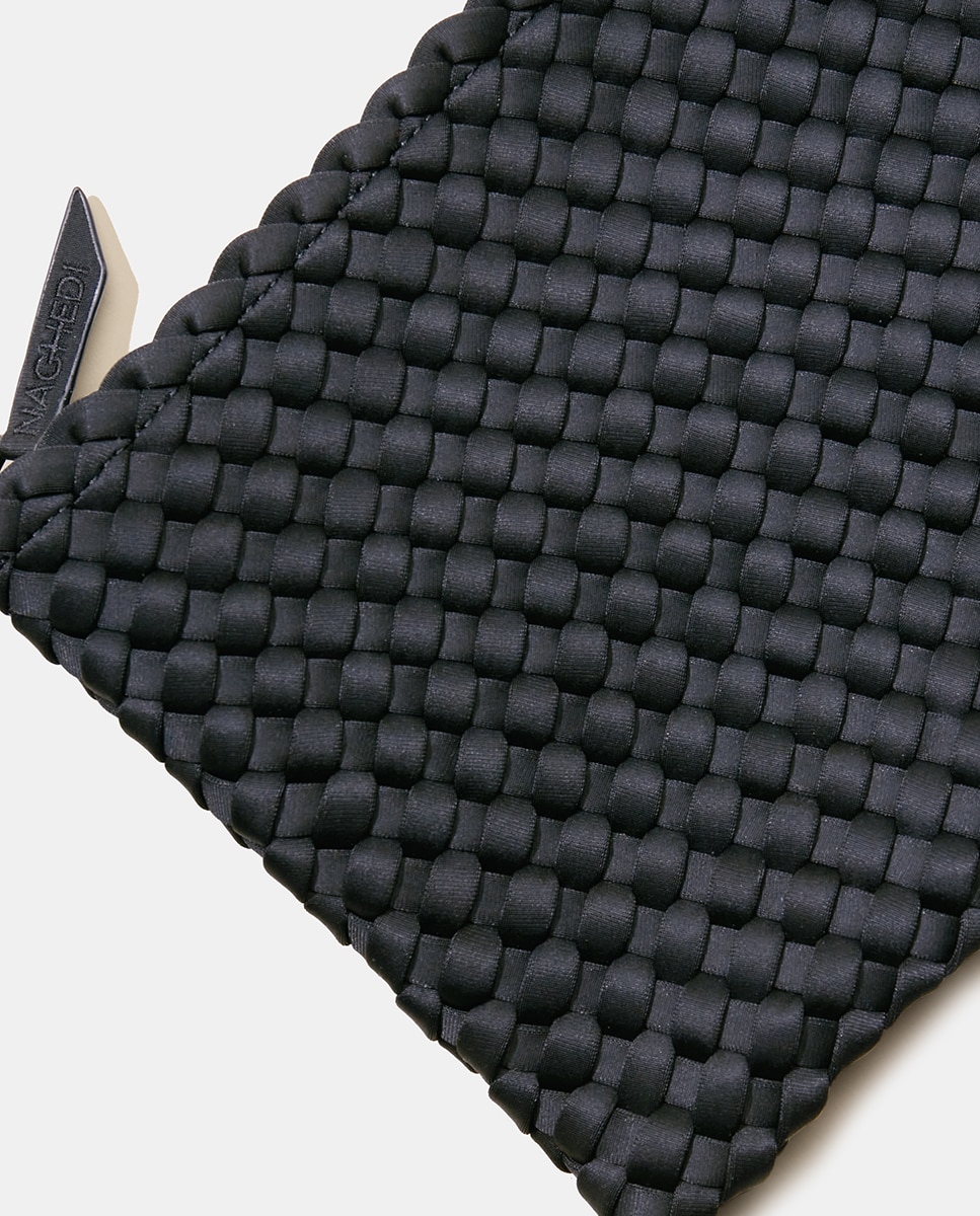 Mala Tipo Tote Média Entrançada Preto-3