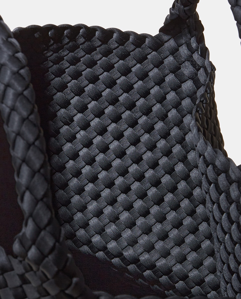 Mala Tipo Tote Média Entrançada Preto-4