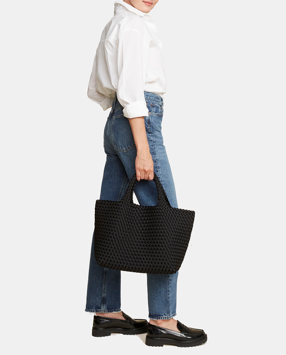 Mala Tipo Tote Média Entrançada Preto-5