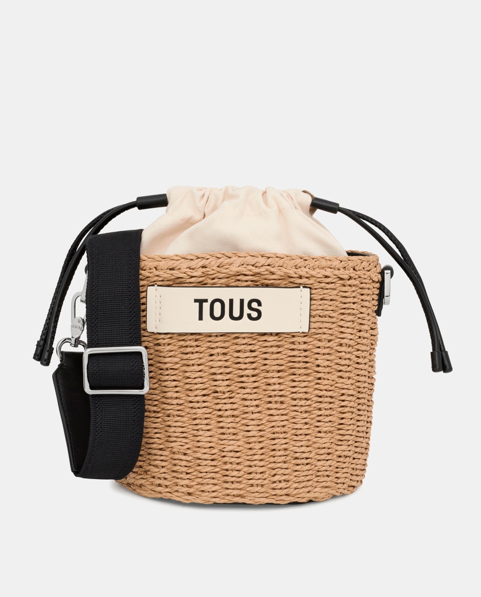 Mala de Ombro Tipo Saca Scoubidou - Cru/Preto Multicolor-1