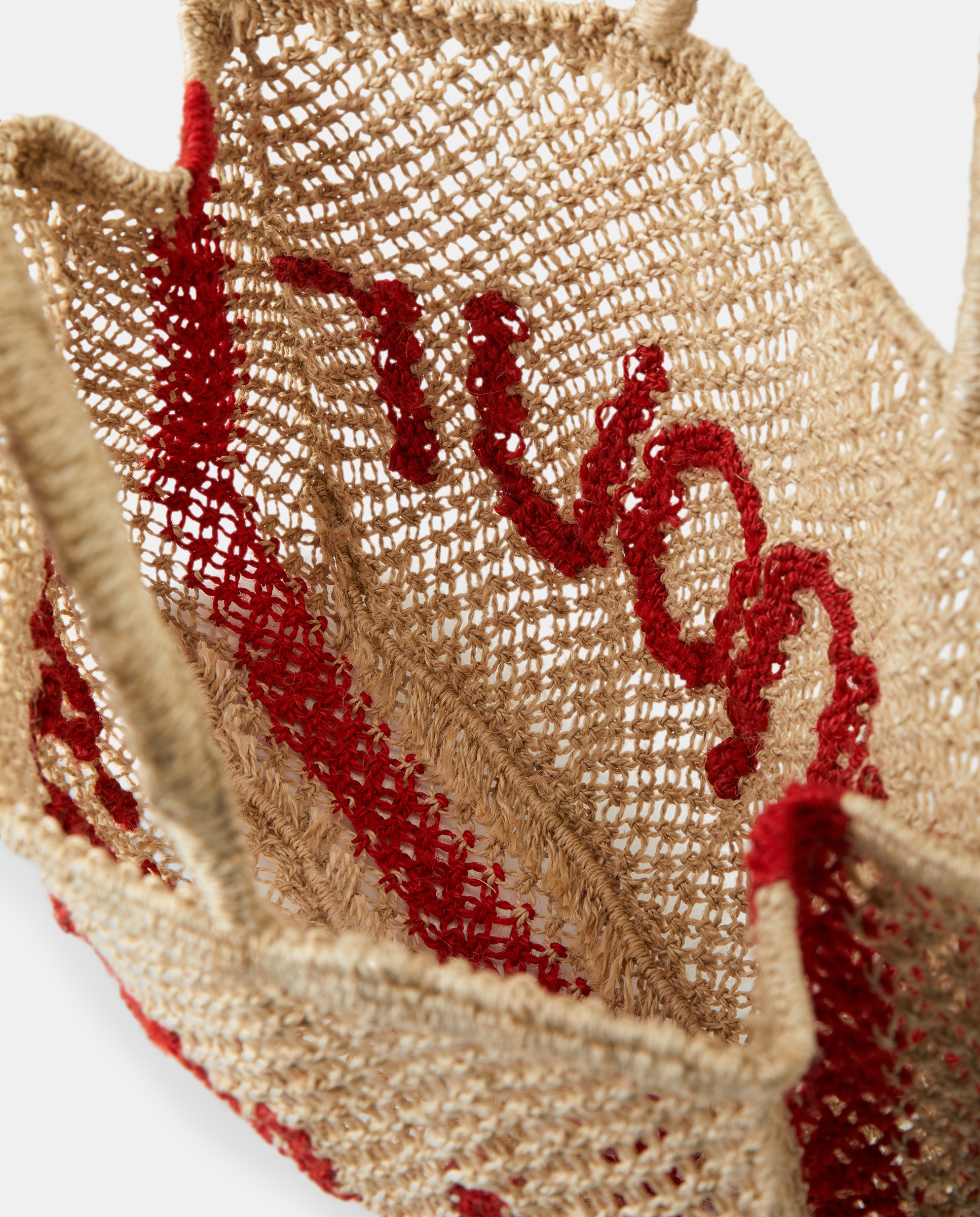 Mala Pequena Modelo Amour Word Bag - Cru Natural-3