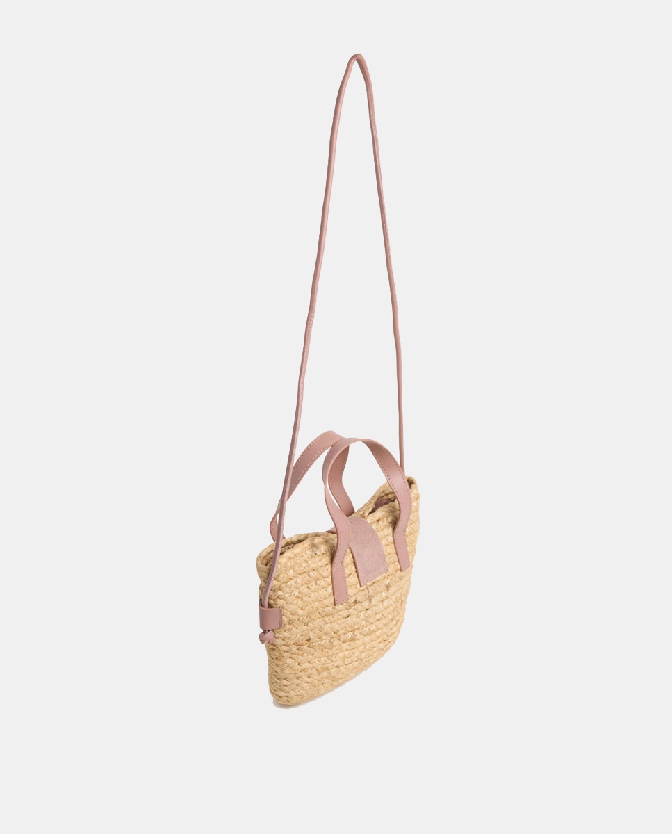Mala Tipo Cesta com Correia Rosa-3