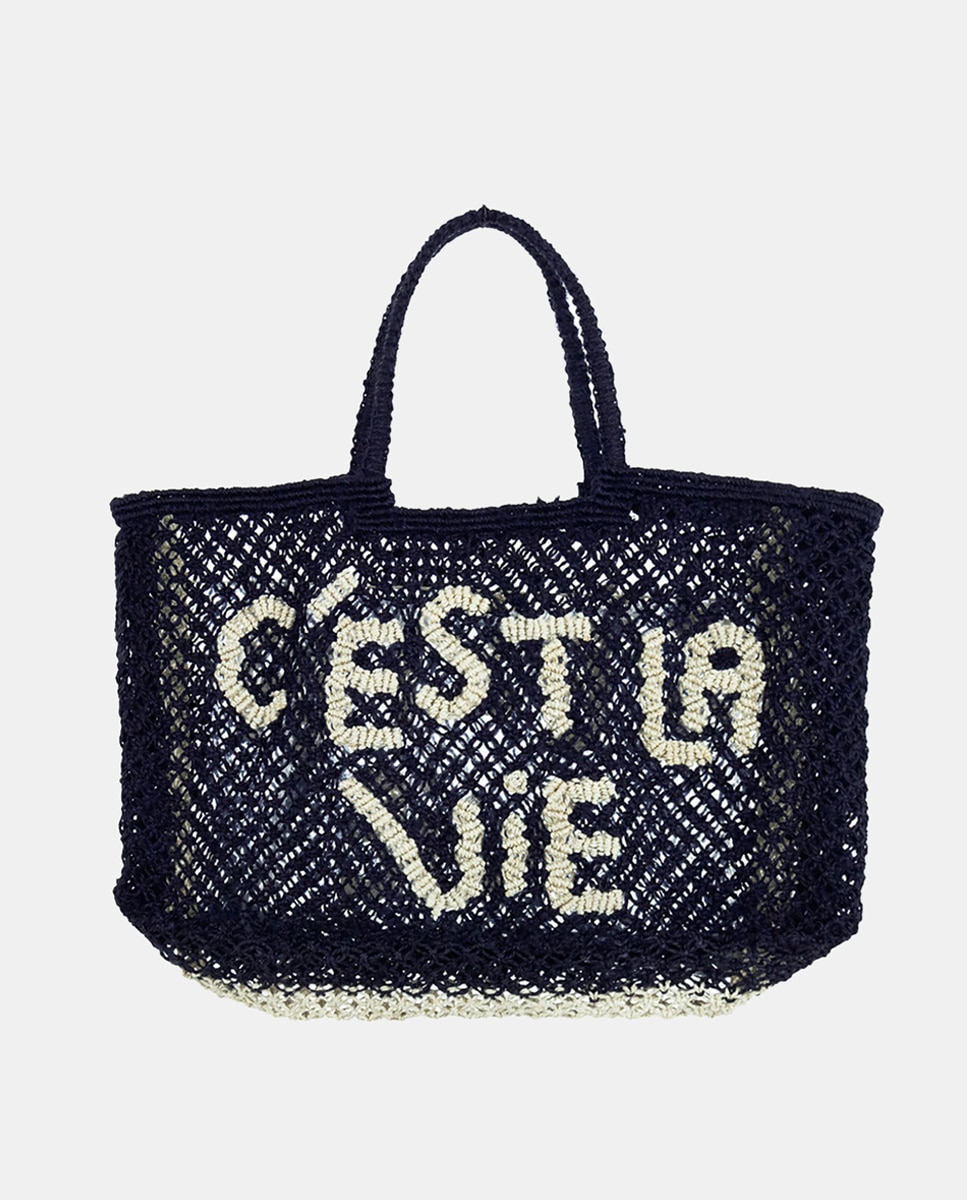 Imagem 0 de Mala Pequena Modelo Cést La Vie Word Bag - Fúcsia
