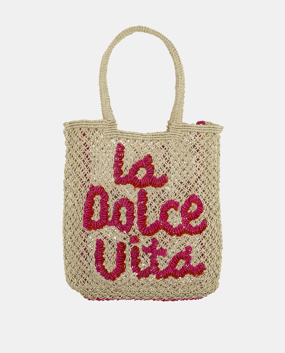 Imagem 0 de Mala Pequena Modelo La Dolce Vita Word Bag - Cru
