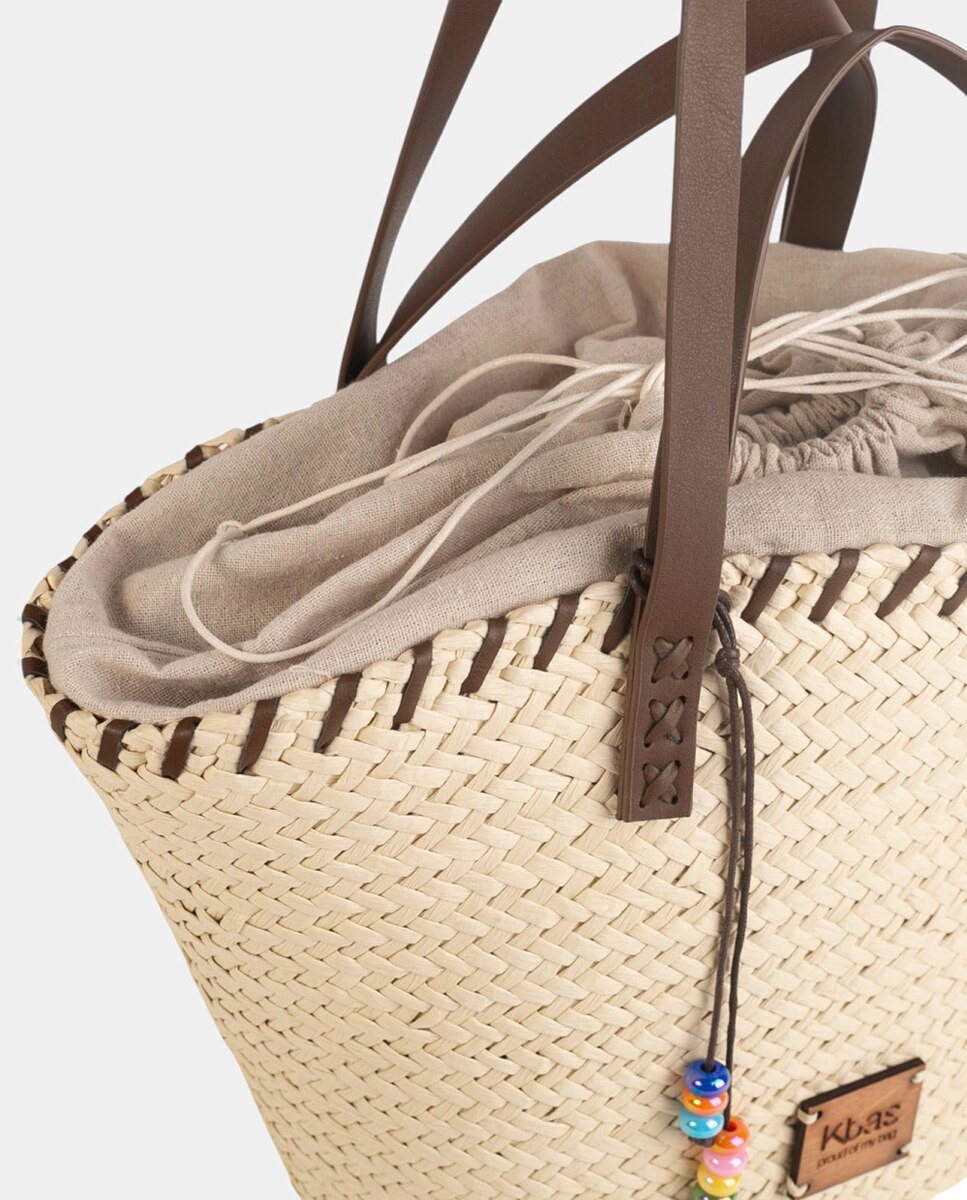 Cesta de Fibra Natural com Fecho de Correr Preto-4