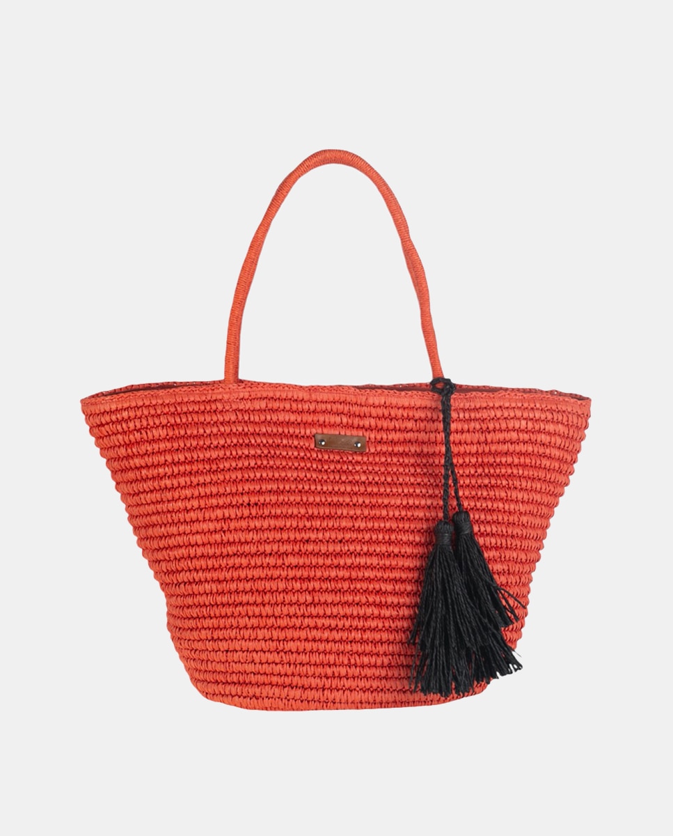 Cesta de Fibra Natural com Fecho de Correr Coral-1