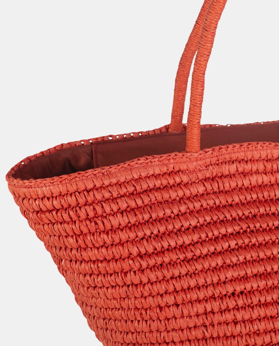 Cesta de Fibra Natural com Fecho de Correr Coral-3