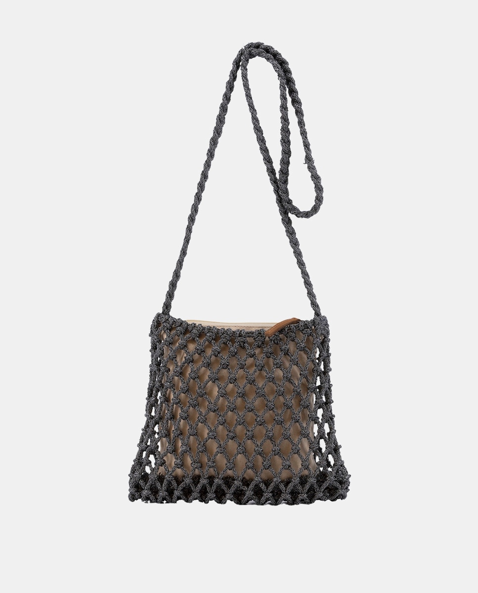 Imagem 0 de Mala a Tiracolo de Corda Entrançada Metalizada