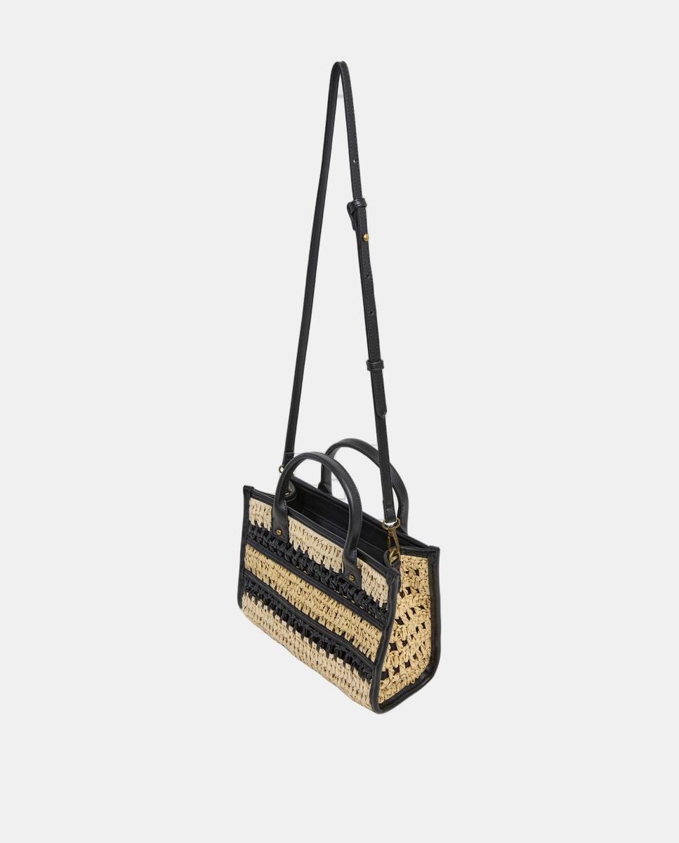 Bolso de mano y bandolera Zadie London, cierre de cremallera, doble asa y logotipo estampado - Pepe Jeans - Negro Negro-3